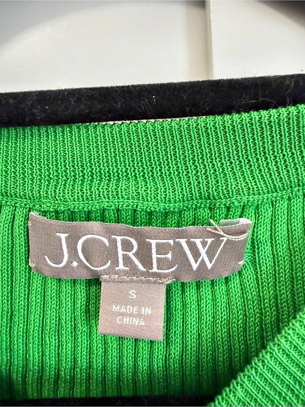 J.Crew Ruffle-Trim Shell Tank Top Ribbed Green Size Small - Picture 3 of 3